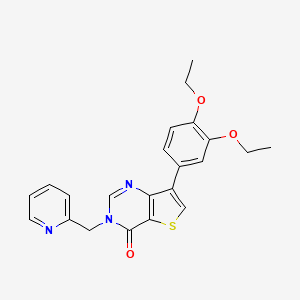 molecular formula C22H21N3O3S B6581004 7-(3,4-diethoxyphenyl)-3-[(pyridin-2-yl)methyl]-3H,4H-thieno[3,2-d]pyrimidin-4-one CAS No. 1207048-62-1