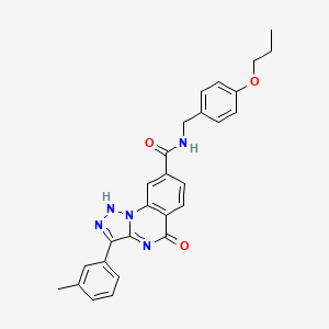 3-(3-methylphenyl)-5-oxo-N-[(4-propoxyphenyl)methyl]-4H,5H-[1,2,3]triazolo[1,5-a]quinazoline-8-carboxamide