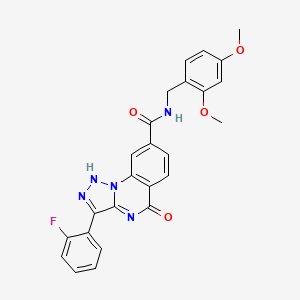 molecular formula C25H20FN5O4 B6581011 N-[(2,4-dimethoxyphenyl)methyl]-3-(2-fluorophenyl)-5-oxo-4H,5H-[1,2,3]triazolo[1,5-a]quinazoline-8-carboxamide CAS No. 1031625-20-3
