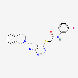 molecular formula C22H18FN5OS2 B6581024 N-(3-fluorophenyl)-2-{[2-(1,2,3,4-tetrahydroisoquinolin-2-yl)-[1,3]thiazolo[4,5-d]pyrimidin-7-yl]sulfanyl}acetamide CAS No. 1207038-90-1