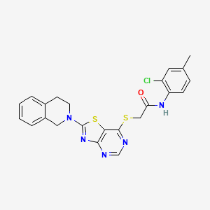 molecular formula C23H20ClN5OS2 B6581028 N-(2-chloro-4-methylphenyl)-2-{[2-(1,2,3,4-tetrahydroisoquinolin-2-yl)-[1,3]thiazolo[4,5-d]pyrimidin-7-yl]sulfanyl}acetamide CAS No. 1207049-86-2