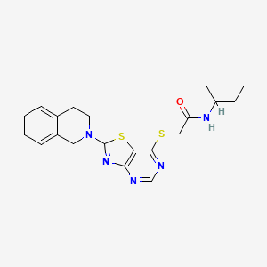 molecular formula C20H23N5OS2 B6581033 N-(butan-2-yl)-2-{[2-(1,2,3,4-tetrahydroisoquinolin-2-yl)-[1,3]thiazolo[4,5-d]pyrimidin-7-yl]sulfanyl}acetamide CAS No. 1189442-87-2