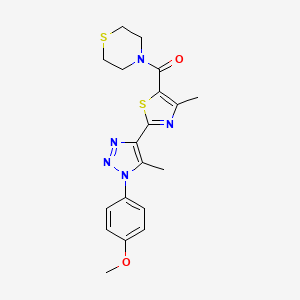 4-{2-[1-(4-methoxyphenyl)-5-methyl-1H-1,2,3-triazol-4-yl]-4-methyl-1,3-thiazole-5-carbonyl}thiomorpholine