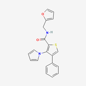 molecular formula C20H16N2O2S B6581061 N-[(furan-2-yl)methyl]-4-phenyl-3-(1H-pyrrol-1-yl)thiophene-2-carboxamide CAS No. 1207040-88-7