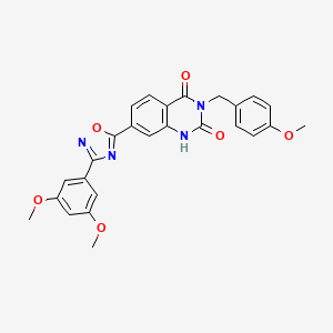molecular formula C26H22N4O6 B6581084 7-[3-(3,5-dimethoxyphenyl)-1,2,4-oxadiazol-5-yl]-3-[(4-methoxyphenyl)methyl]-1,2,3,4-tetrahydroquinazoline-2,4-dione CAS No. 1207006-24-3