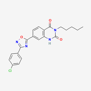 molecular formula C21H19ClN4O3 B6581090 7-[3-(4-chlorophenyl)-1,2,4-oxadiazol-5-yl]-3-pentyl-1,2,3,4-tetrahydroquinazoline-2,4-dione CAS No. 1207059-63-9