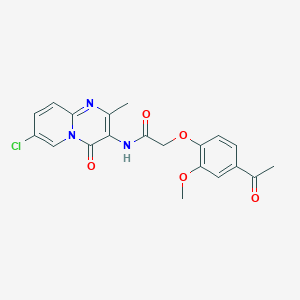 molecular formula C20H18ClN3O5 B6581125 2-(4-acetyl-2-methoxyphenoxy)-N-{7-chloro-2-methyl-4-oxo-4H-pyrido[1,2-a]pyrimidin-3-yl}acetamide CAS No. 1060348-37-9