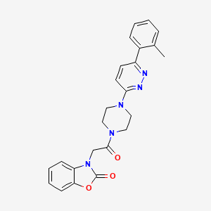 molecular formula C24H23N5O3 B6581129 3-(2-{4-[6-(2-methylphenyl)pyridazin-3-yl]piperazin-1-yl}-2-oxoethyl)-2,3-dihydro-1,3-benzoxazol-2-one CAS No. 1207014-68-3