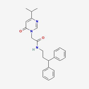molecular formula C24H27N3O2 B6581157 N-(3,3-diphenylpropyl)-2-[6-oxo-4-(propan-2-yl)-1,6-dihydropyrimidin-1-yl]acetamide CAS No. 1203288-45-2