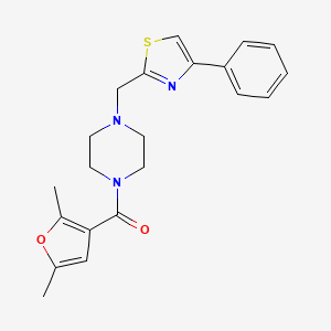 molecular formula C21H23N3O2S B6581176 1-(2,5-dimethylfuran-3-carbonyl)-4-[(4-phenyl-1,3-thiazol-2-yl)methyl]piperazine CAS No. 1207028-06-5