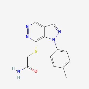 molecular formula C15H15N5OS B6581181 2-{[4-methyl-1-(4-methylphenyl)-1H-pyrazolo[3,4-d]pyridazin-7-yl]sulfanyl}acetamide CAS No. 1207017-78-4