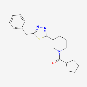 molecular formula C20H25N3OS B6581200 3-(5-benzyl-1,3,4-thiadiazol-2-yl)-1-cyclopentanecarbonylpiperidine CAS No. 1202993-96-1