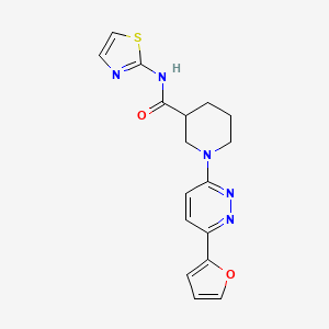 molecular formula C17H17N5O2S B6581229 1-[6-(furan-2-yl)pyridazin-3-yl]-N-(1,3-thiazol-2-yl)piperidine-3-carboxamide CAS No. 1203301-81-8