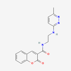 molecular formula C17H16N4O3 B6581236 N-{2-[(6-methylpyridazin-3-yl)amino]ethyl}-2-oxo-2H-chromene-3-carboxamide CAS No. 1206984-77-1