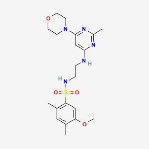molecular formula C20H29N5O4S B6581241 5-methoxy-2,4-dimethyl-N-(2-{[2-methyl-6-(morpholin-4-yl)pyrimidin-4-yl]amino}ethyl)benzene-1-sulfonamide CAS No. 1207031-47-7