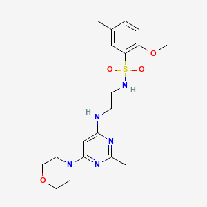 molecular formula C19H27N5O4S B6581242 2-methoxy-5-methyl-N-(2-{[2-methyl-6-(morpholin-4-yl)pyrimidin-4-yl]amino}ethyl)benzene-1-sulfonamide CAS No. 1207046-80-7