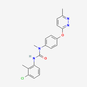 molecular formula C20H19ClN4O2 B6581250 3-(3-chloro-2-methylphenyl)-1-methyl-1-{4-[(6-methylpyridazin-3-yl)oxy]phenyl}urea CAS No. 1207033-66-6