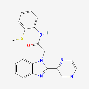 molecular formula C20H17N5OS B6581293 N-[2-(methylsulfanyl)phenyl]-2-[2-(pyrazin-2-yl)-1H-1,3-benzodiazol-1-yl]acetamide CAS No. 1203422-50-7
