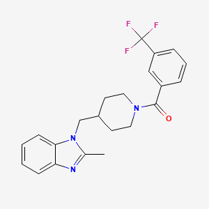 molecular formula C22H22F3N3O B6581299 2-methyl-1-({1-[3-(trifluoromethyl)benzoyl]piperidin-4-yl}methyl)-1H-1,3-benzodiazole CAS No. 1203121-56-5