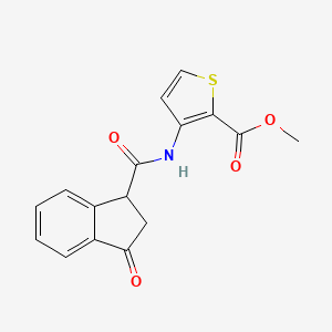 molecular formula C16H13NO4S B6581304 methyl 3-(3-oxo-2,3-dihydro-1H-indene-1-amido)thiophene-2-carboxylate CAS No. 1206985-75-2