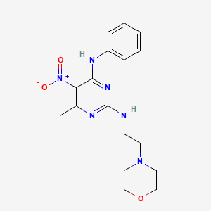 6-methyl-N2-[2-(morpholin-4-yl)ethyl]-5-nitro-N4-phenylpyrimidine-2,4-diamine