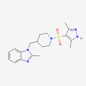 1-({1-[(3,5-dimethyl-1H-pyrazol-4-yl)sulfonyl]piperidin-4-yl}methyl)-2-methyl-1H-1,3-benzodiazole