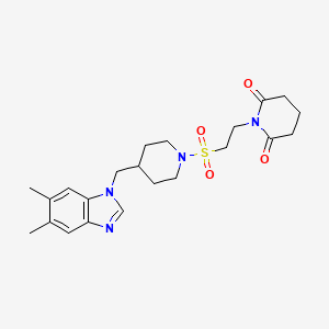 molecular formula C22H30N4O4S B6581313 1-[2-({4-[(5,6-dimethyl-1H-1,3-benzodiazol-1-yl)methyl]piperidin-1-yl}sulfonyl)ethyl]piperidine-2,6-dione CAS No. 1207025-23-7