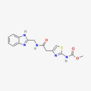 molecular formula C15H15N5O3S B6581339 methyl N-[4-({[(1H-1,3-benzodiazol-2-yl)methyl]carbamoyl}methyl)-1,3-thiazol-2-yl]carbamate CAS No. 1203272-23-4