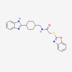 N-{[4-(1H-1,3-benzodiazol-2-yl)cyclohexyl]methyl}-2-(1,3-benzoxazol-2-ylsulfanyl)acetamide