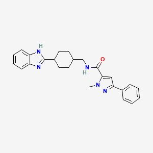 molecular formula C25H27N5O B6581393 N-{[4-(1H-1,3-benzodiazol-2-yl)cyclohexyl]methyl}-1-methyl-3-phenyl-1H-pyrazole-5-carboxamide CAS No. 1207007-67-7