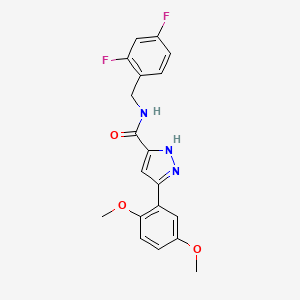 N-[(2,4-difluorophenyl)methyl]-5-(2,5-dimethoxyphenyl)-1H-pyrazole-3-carboxamide