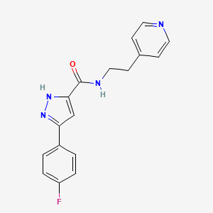 5-(4-fluorophenyl)-N-[2-(pyridin-4-yl)ethyl]-1H-pyrazole-3-carboxamide