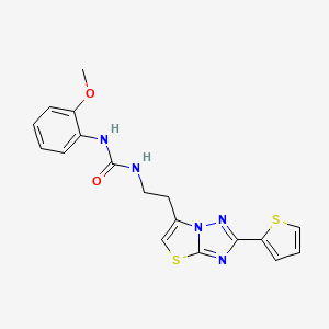 molecular formula C18H17N5O2S2 B6581484 1-(2-methoxyphenyl)-3-{2-[2-(thiophen-2-yl)-[1,2,4]triazolo[3,2-b][1,3]thiazol-6-yl]ethyl}urea CAS No. 1207052-73-0