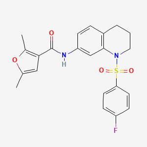 molecular formula C22H21FN2O4S B6581492 N-[1-(4-fluorobenzenesulfonyl)-1,2,3,4-tetrahydroquinolin-7-yl]-2,5-dimethylfuran-3-carboxamide CAS No. 1207033-61-1