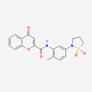 molecular formula C20H18N2O5S B6581494 N-[5-(1,1-dioxo-1lambda6,2-thiazolidin-2-yl)-2-methylphenyl]-4-oxo-4H-chromene-2-carboxamide CAS No. 1206984-96-4