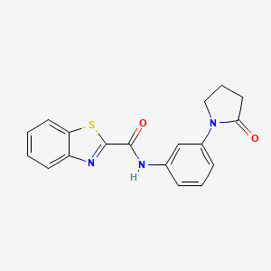 molecular formula C18H15N3O2S B6581497 N-[3-(2-oxopyrrolidin-1-yl)phenyl]-1,3-benzothiazole-2-carboxamide CAS No. 1206985-79-6