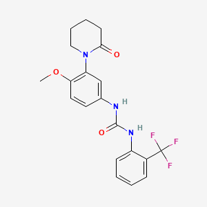 molecular formula C20H20F3N3O3 B6581504 3-[4-methoxy-3-(2-oxopiperidin-1-yl)phenyl]-1-[2-(trifluoromethyl)phenyl]urea CAS No. 1207022-63-6