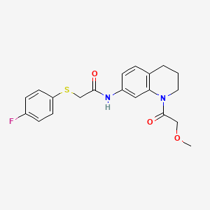 2-[(4-fluorophenyl)sulfanyl]-N-[1-(2-methoxyacetyl)-1,2,3,4-tetrahydroquinolin-7-yl]acetamide