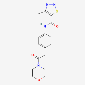 molecular formula C16H18N4O3S B6581518 4-methyl-N-{4-[2-(morpholin-4-yl)-2-oxoethyl]phenyl}-1,2,3-thiadiazole-5-carboxamide CAS No. 1206995-12-1