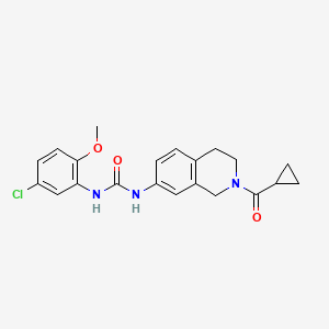molecular formula C21H22ClN3O3 B6581533 3-(5-chloro-2-methoxyphenyl)-1-(2-cyclopropanecarbonyl-1,2,3,4-tetrahydroisoquinolin-7-yl)urea CAS No. 1207006-76-5