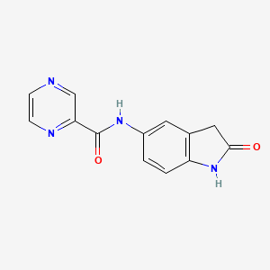 molecular formula C13H10N4O2 B6581543 N-(2-oxo-2,3-dihydro-1H-indol-5-yl)pyrazine-2-carboxamide CAS No. 1207005-42-2