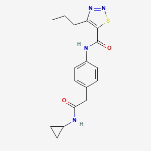 molecular formula C17H20N4O2S B6581551 N-{4-[(cyclopropylcarbamoyl)methyl]phenyl}-4-propyl-1,2,3-thiadiazole-5-carboxamide CAS No. 1207055-94-4