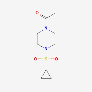 molecular formula C9H16N2O3S B6581567 1-[4-(cyclopropanesulfonyl)piperazin-1-yl]ethan-1-one CAS No. 1207057-13-3