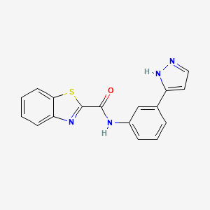 N-[3-(1H-pyrazol-3-yl)phenyl]-1,3-benzothiazole-2-carboxamide