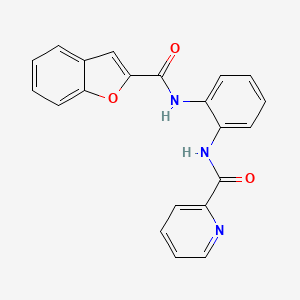 molecular formula C21H15N3O3 B6581593 N-[2-(1-benzofuran-2-amido)phenyl]pyridine-2-carboxamide CAS No. 1207043-86-4