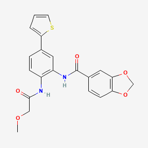 molecular formula C21H18N2O5S B6581600 N-[2-(2-methoxyacetamido)-5-(thiophen-2-yl)phenyl]-2H-1,3-benzodioxole-5-carboxamide CAS No. 1206998-66-4