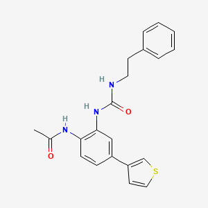 molecular formula C21H21N3O2S B6581606 N-(2-{[(2-phenylethyl)carbamoyl]amino}-4-(thiophen-3-yl)phenyl)acetamide CAS No. 1206998-70-0