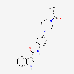 molecular formula C24H26N4O2 B6581618 N-[4-(4-cyclopropanecarbonyl-1,4-diazepan-1-yl)phenyl]-1H-indole-3-carboxamide CAS No. 1207033-70-2