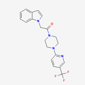 molecular formula C20H19F3N4O B6581622 2-(1H-indol-1-yl)-1-{4-[5-(trifluoromethyl)pyridin-2-yl]piperazin-1-yl}ethan-1-one CAS No. 1207029-53-5