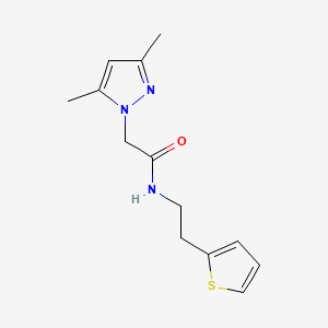 molecular formula C13H17N3OS B6581634 2-(3,5-dimethyl-1H-pyrazol-1-yl)-N-[2-(thiophen-2-yl)ethyl]acetamide CAS No. 1206985-98-9